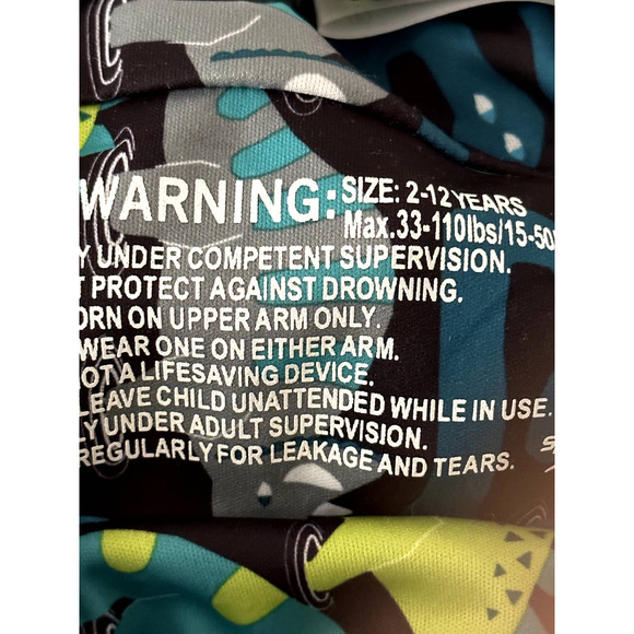 Kids Speedo Swim Aid Arm Float 1pc Size 2-12yrs Multicolor 33-110lbs Unisex NWOT - Picture 8 of 8